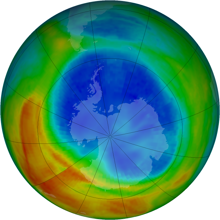 Antarctic ozone map for 26 August 2002